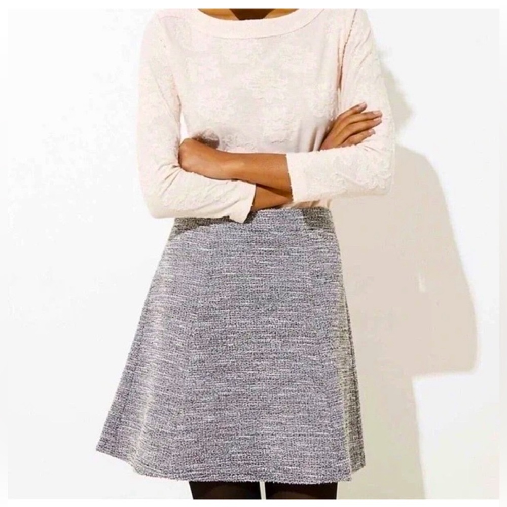 Ann Taylor tweed flare skirt.